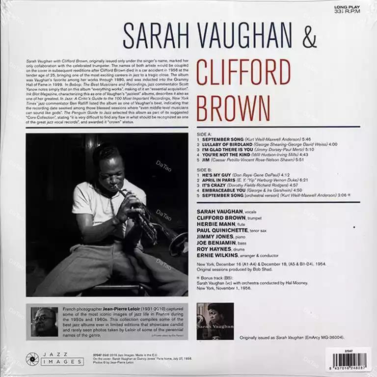 【全新限量黑膠】Sarah Vaughan with Clifford Brown/180g/37047：圖片 2