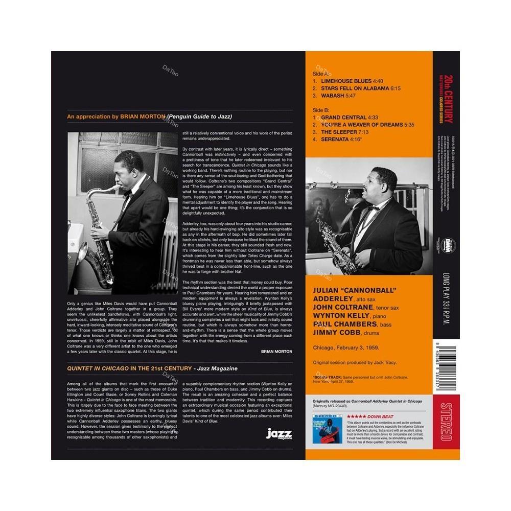 【全新限量藍彩膠】加農炮艾德利 & 約翰柯川五重奏 - Quintet In Chicago/180g：圖片 2