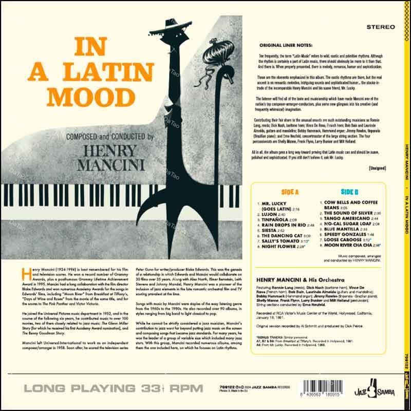【全新限量原生黑膠】亨利曼西尼 Henry Mancini-拉丁情懷 In A Latin Mood/180g：圖片 2
