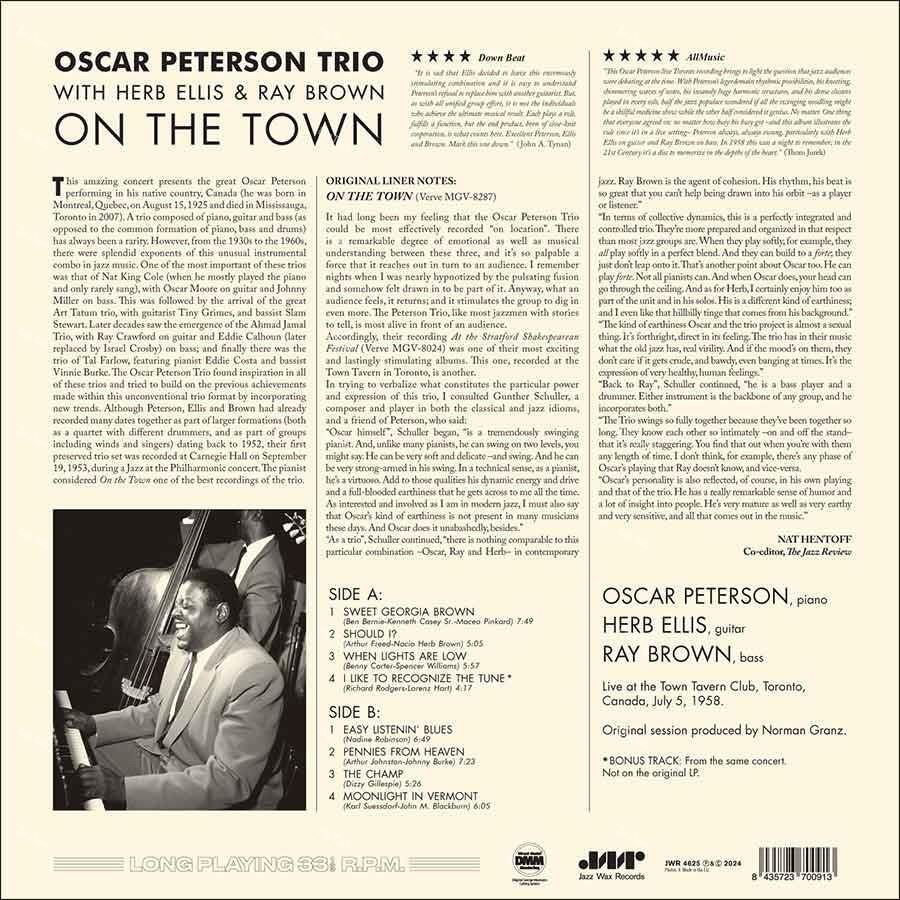 【全新限量黑膠】奧斯卡彼得生 On The Town With The Oscar Peterson Trio：圖片 2