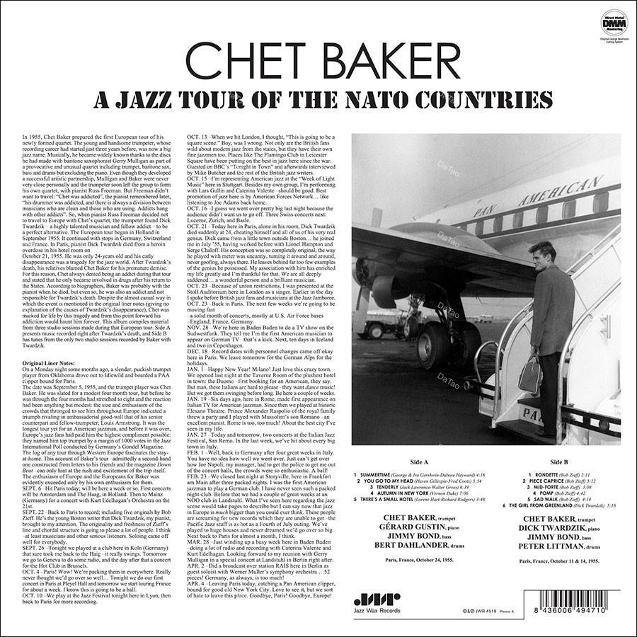 【全新黑膠】Chet Baker - A Jazz Tour of the Nato Countries/180g：圖片 2