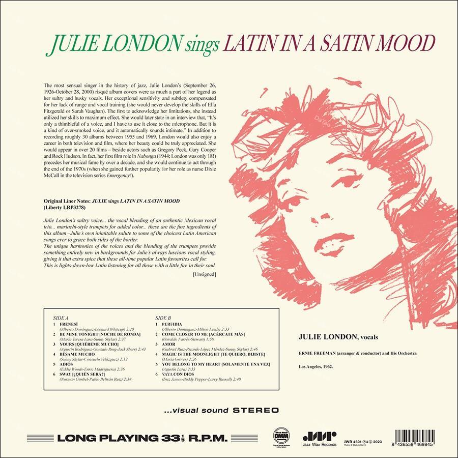 【全新限量黑膠】茱莉倫敦 Julie London-Sings Latin In A Satin Mood/180g：圖片 2