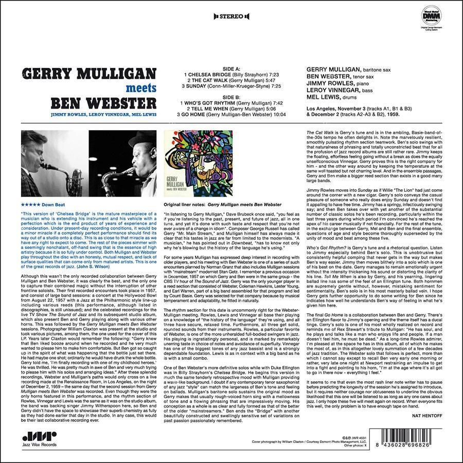 【全新黑膠】傑瑞穆勒根 & 班韋伯斯特 Gerry Mulligan Meets Ben Webster/180g：圖片 2