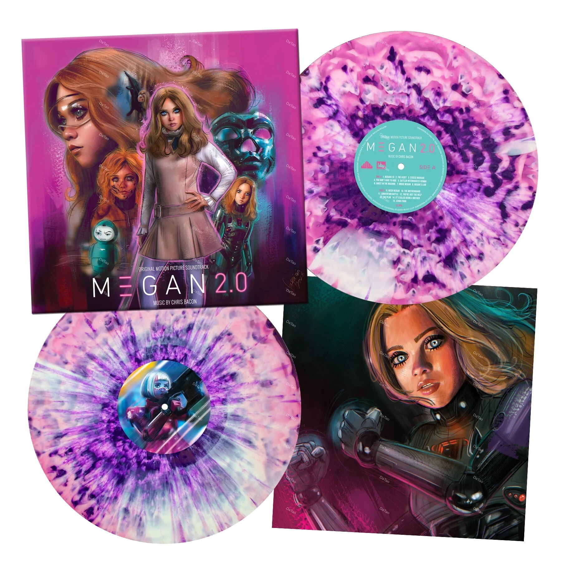 【預購】【全新透粉白搭配紫潑濺彩膠2LP】窒友梅根 M3GAN 2.0/電影原聲帶/豪華版/Chris Bacon/WW224