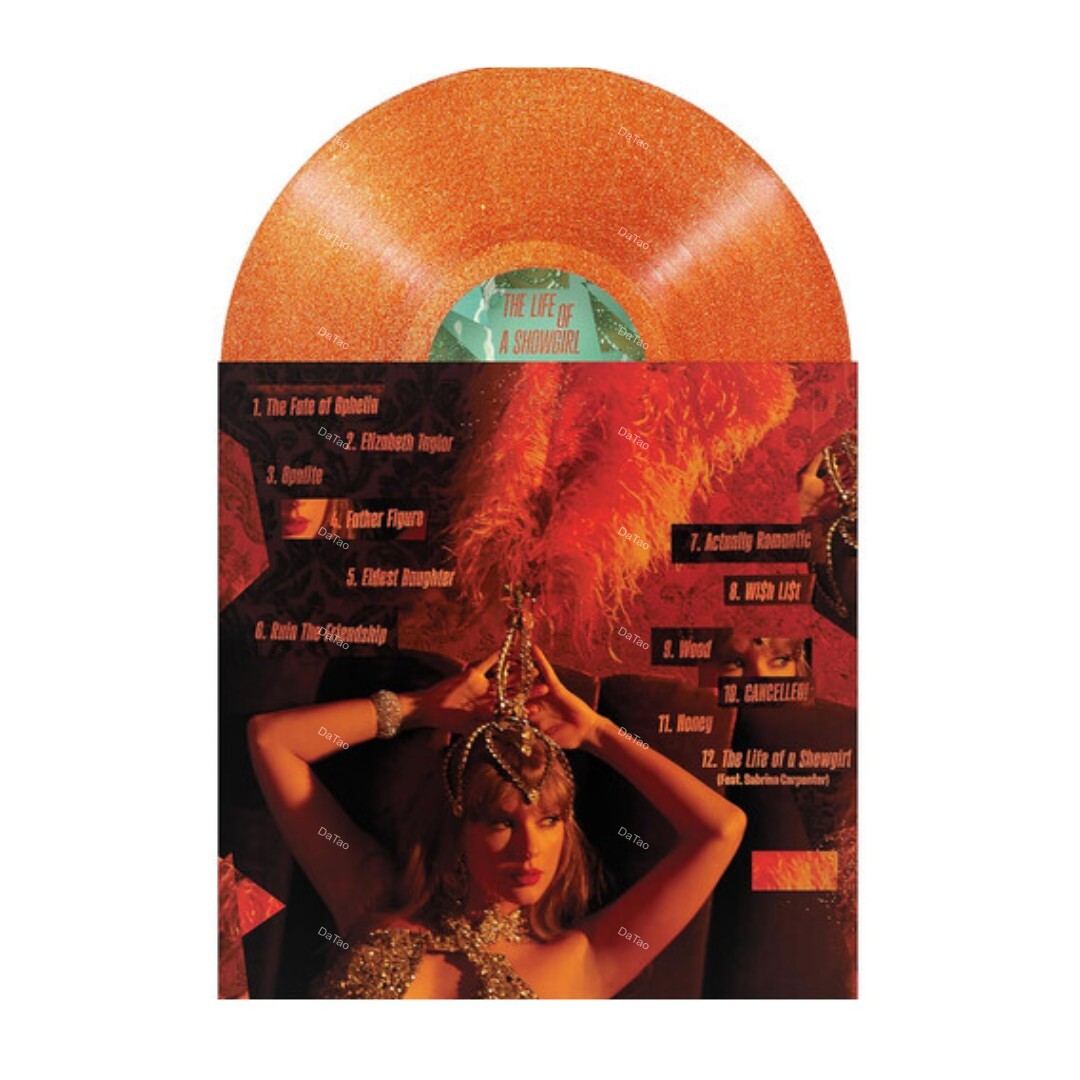 【預購】【全新Orange Glitter彩膠】泰勒絲Taylor Swift-The Life of a Showgirl：圖片 3