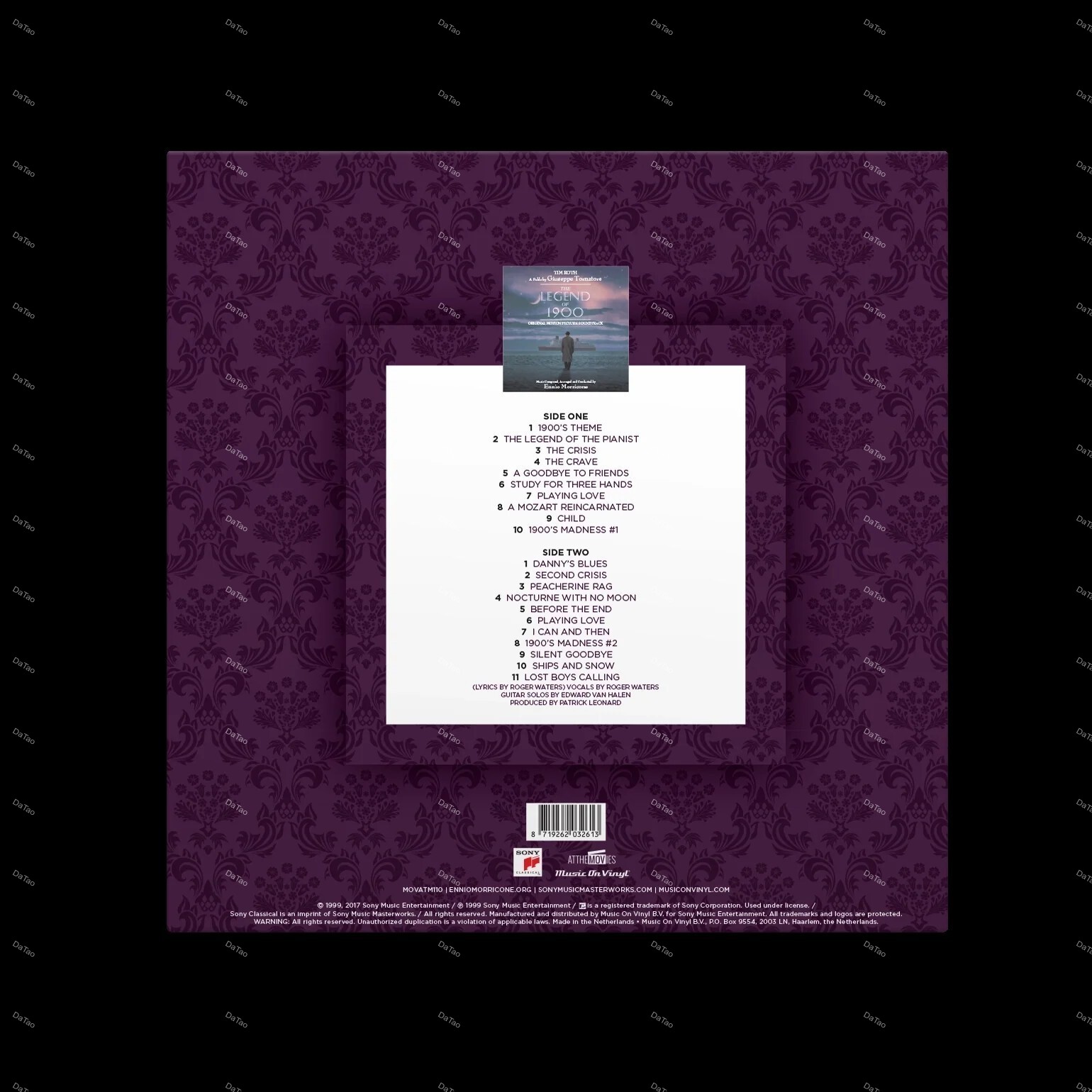 【全新限量白色彩膠】海上鋼琴師The Legend Of 1900/獨立編號/180g/電影原聲帶：圖片 3