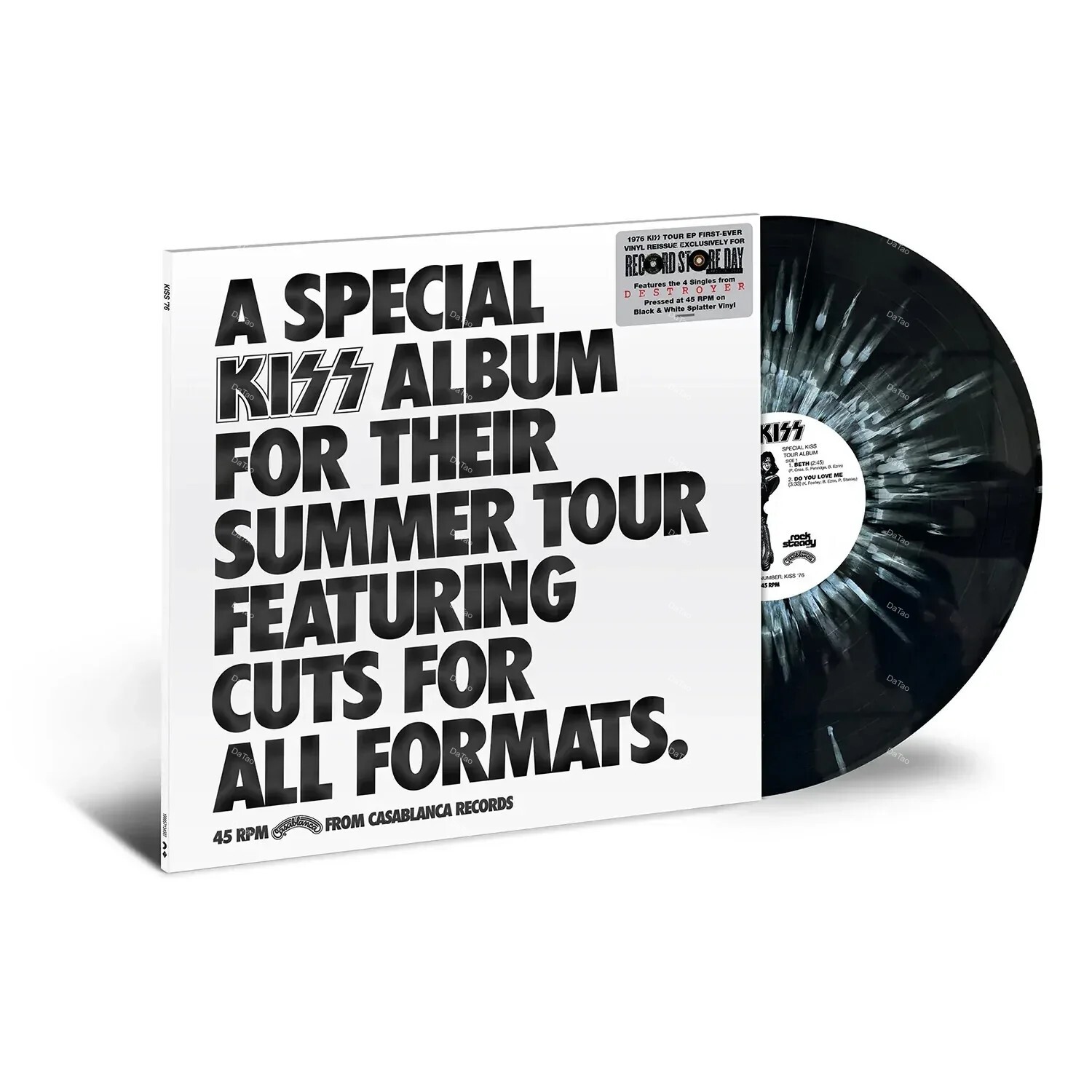 【全新黑白潑濺彩膠45轉EP】吻合唱團 Kiss - A Special Kiss Tour Album/RSD26