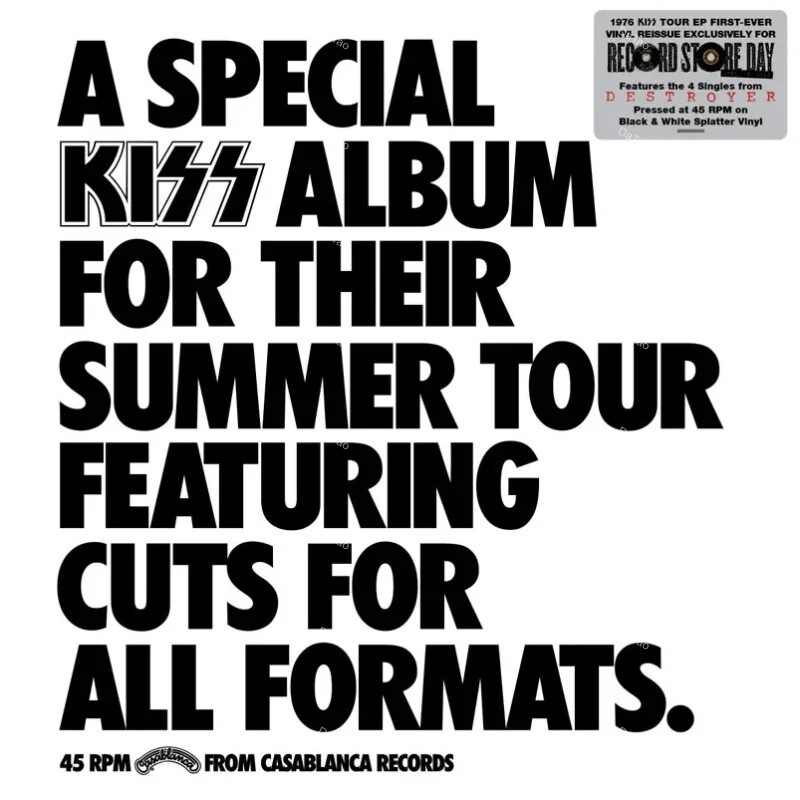 【全新黑白潑濺彩膠45轉EP】吻合唱團 Kiss - A Special Kiss Tour Album/RSD26：圖片 2