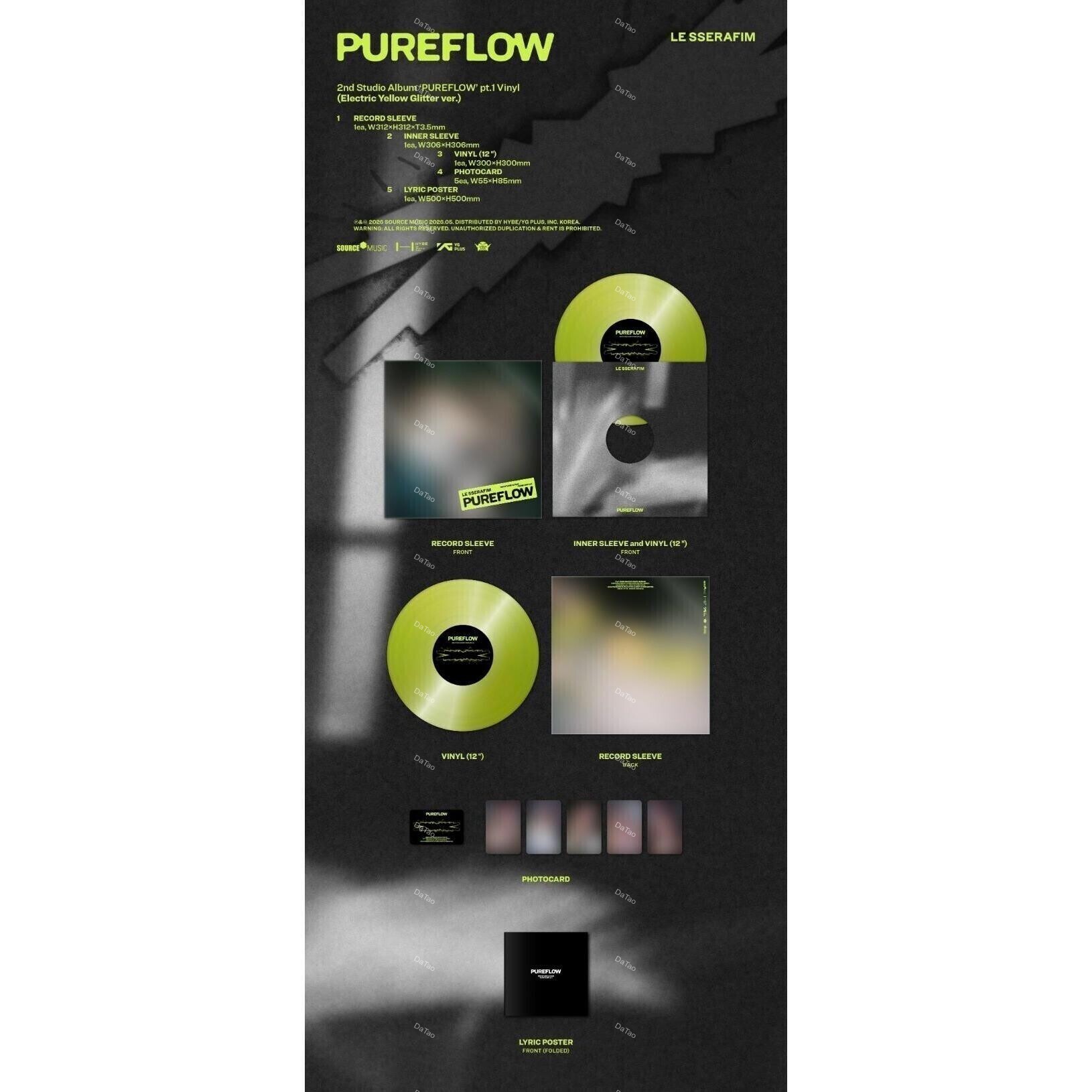【全新限量電光黃彩膠】Le Sserafim - Pureflow Pt.1/正規二/1398299:圖片 2