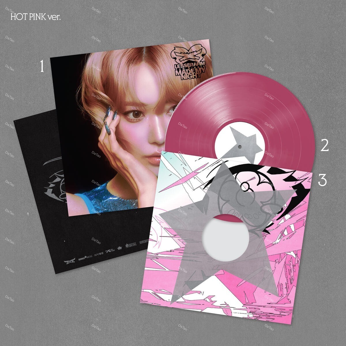 【預購】【全新限量粉彩膠45轉單曲】LE SSERAFIM - Made My Night/宮脇咲良 Sakura/單曲二輯:圖片 2