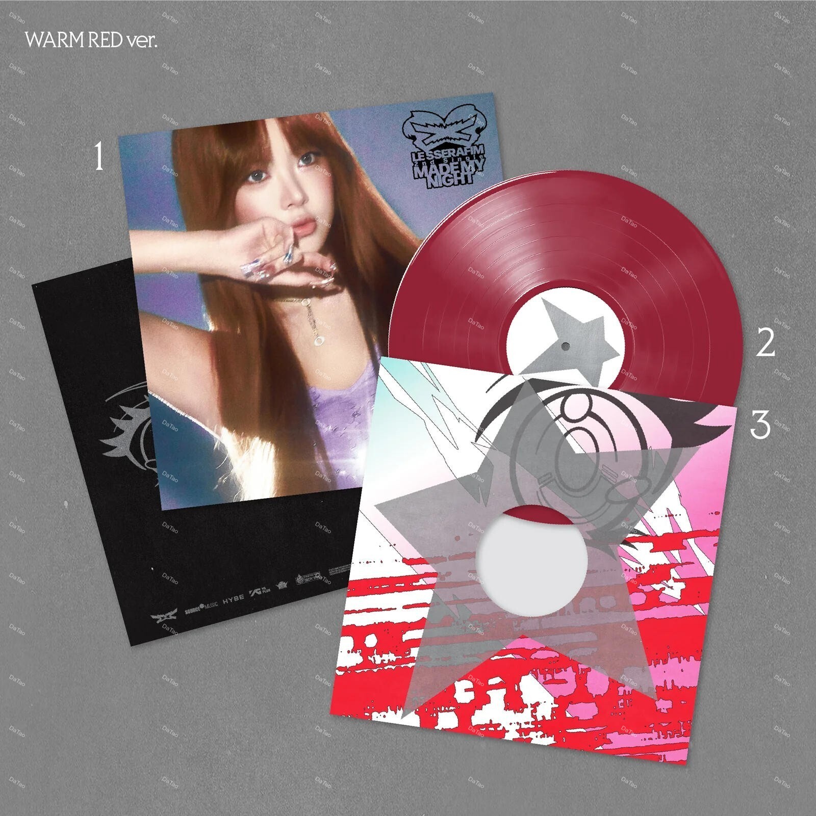 【預購】【全新限量紅彩膠45轉單曲】LE SSERAFIM - Made My Night/洪恩採 Eunchae/單曲二輯:圖片 2