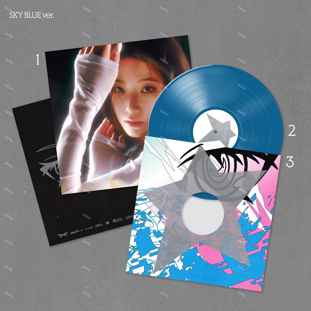 【預購】【全新限量藍彩膠45轉單曲】LE SSERAFIM - Made My Night/中村一葉 Kazuha/單曲二輯：圖片 2