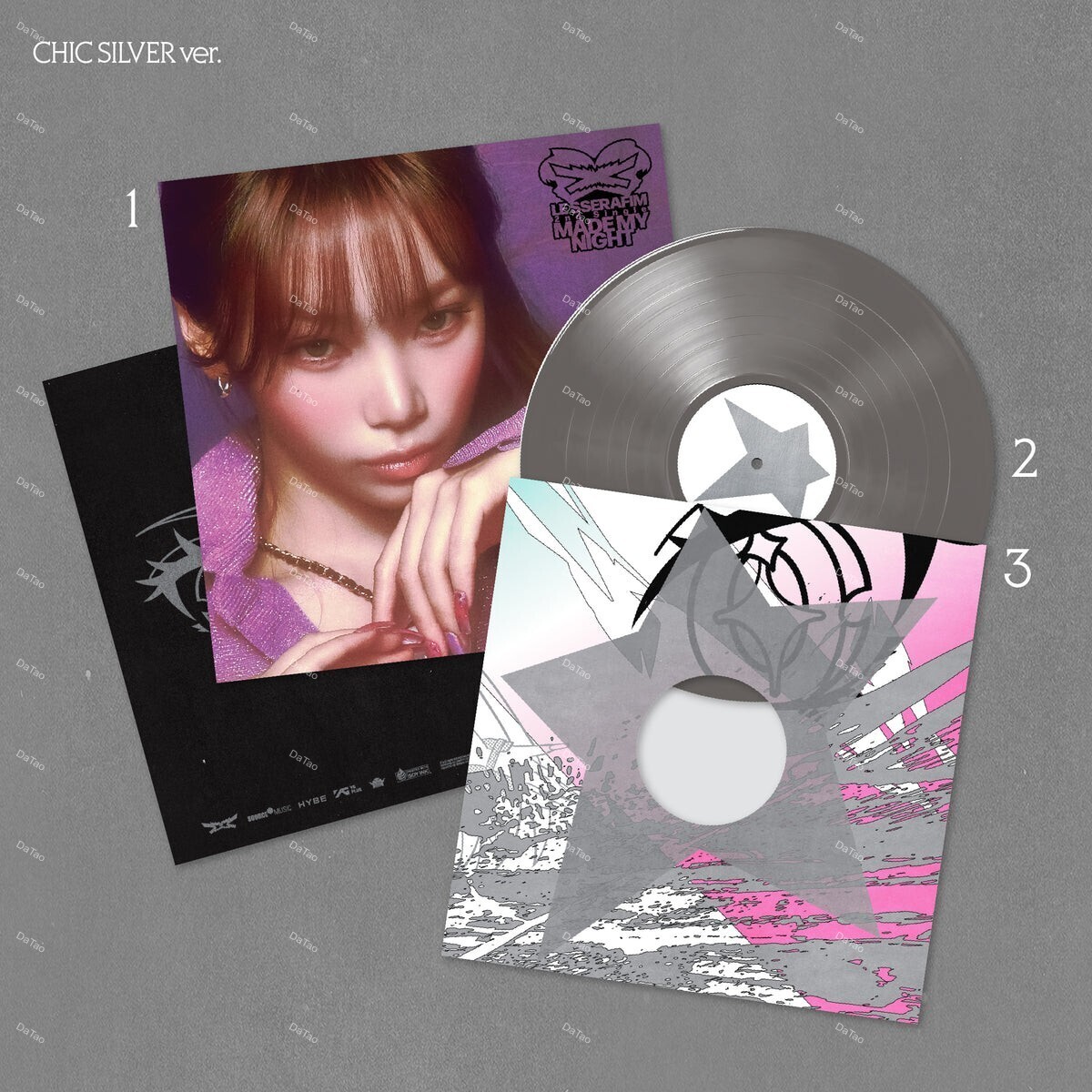 【預購】【全新限量銀彩膠45轉單曲】LE SSERAFIM - Made My Night/金采源 Chaewon/單曲二輯:圖片 2